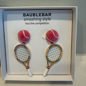 BaubleBar Pink Tennis Racket Earrings